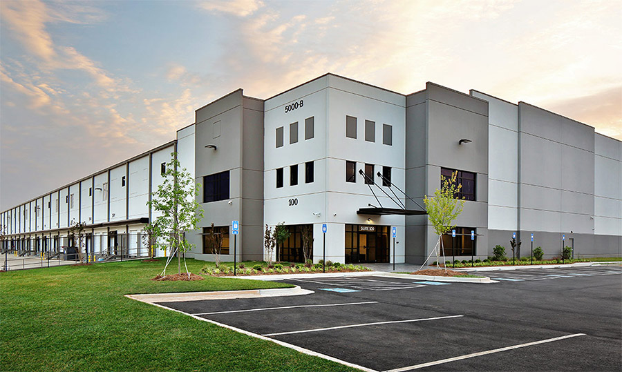 Wide shot of a distribution center