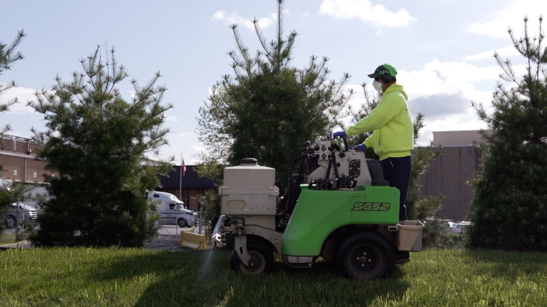 Turf application on a lawn